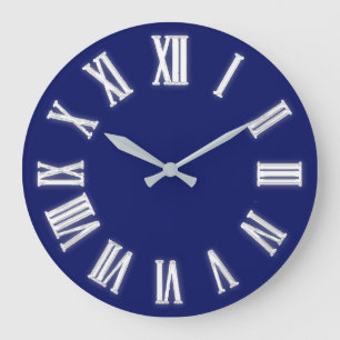 Horloge romaine Silver Grey Blue Navy