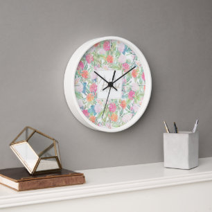 Horloge Romantique rose roses floral Vintage Design