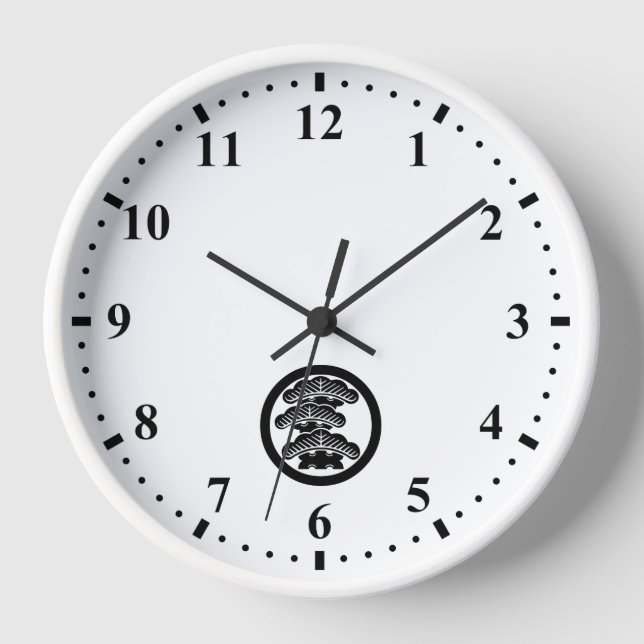 Horloge rond avec pin gauche à trois niveaux (Recto)
