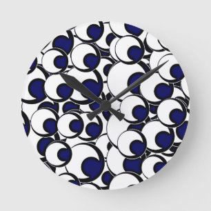 Horloge Ronde 11eyeballs YES EYEBALLS BLACK BLUE IRIS BLANC DIG