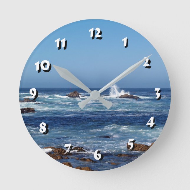 Horloge Ronde 12 Nombre de choix à choisir - Ocean Waves-Clock (Recto)