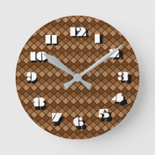 Horloge Ronde 12 Nombre de choix à choisir parmi l'horloge Brown