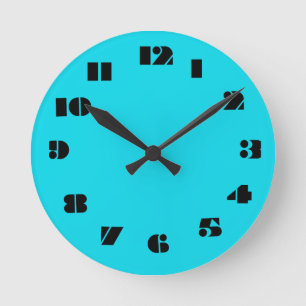 Horloge Ronde 12 Number choices to choose from aqua clock