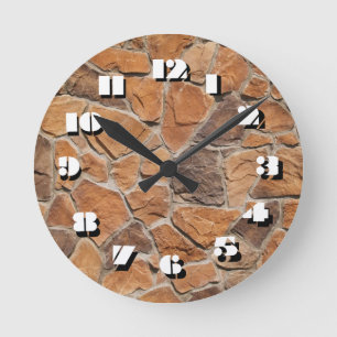Horloge Ronde 12 Number Choices to Choose-Orange Stone-Clock