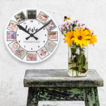 Horloge Ronde 12 Photo Collage Personalized Black White<br><div class="desc">12 Photo Collage Personalized Template Black and white wall clock ...  simply add your own photographis and text to this great wall clock ...  easy to personalize ...  customizable photo clotemplate from Ricaso - perfect gift-ideas</div>