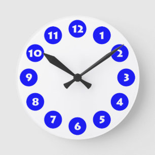 Horloge Ronde 12 Spots - Bleu et Blanc