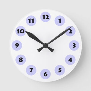 Horloge Ronde 12 Spots - Noir avec Poudre Bleu sur Blanc