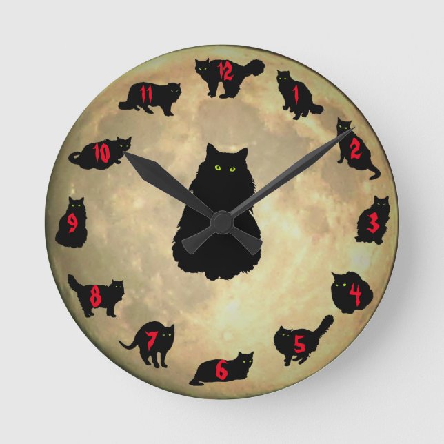 Horloge Ronde 13 Lucky Cats and the Moon (red number addition) (Recto)