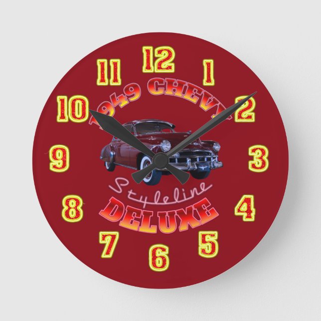 Horloge Ronde 1949 Chevy Styleline Deluxe Clock. (Recto)