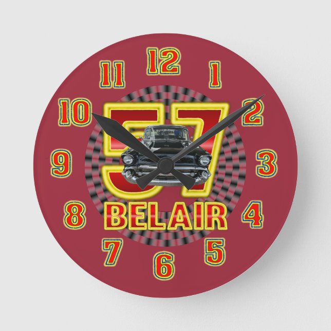 Horloge Ronde 1957 Chevy Bel Air Clock. (Recto)