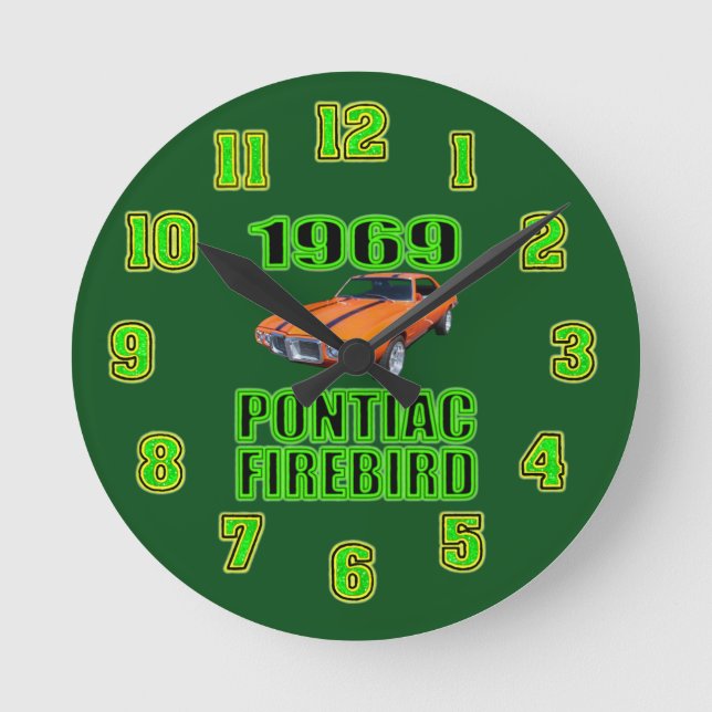 Horloge Ronde 1969 Pontiac Fire Bird Clock. (Recto)