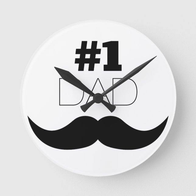 Horloge Ronde #1 Dad Black Mustache - Number One (Recto)