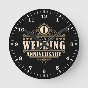 Horloge Ronde 1er anniversaire Mariage