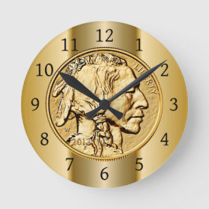 Horloge Ronde 2013 American Buffalo Gold Coin ~ Native American