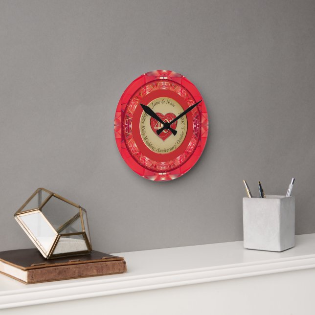 Horloge Ronde 40e anniversaire de rubis (Bureau)