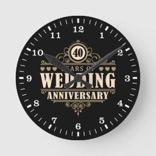 Horloge Ronde 40e anniversaire du Mariage