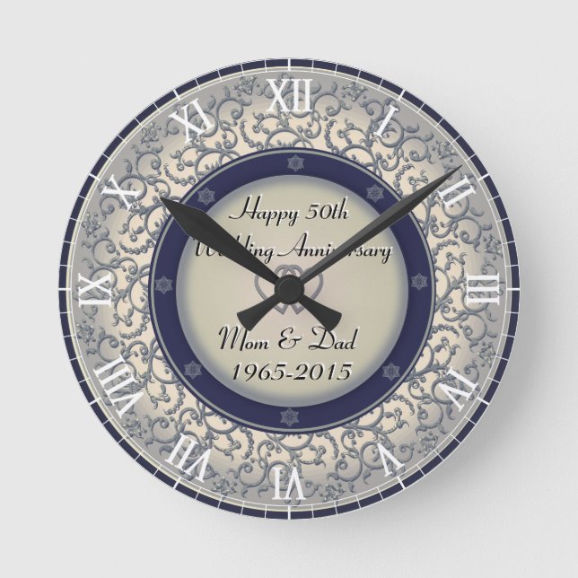 Horloge Ronde 50e anniversaire du Mariage d'argent (Recto)