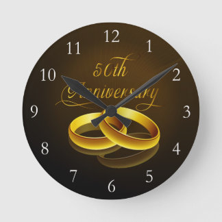Horloge Ronde 50e anniversaire | Script Gold