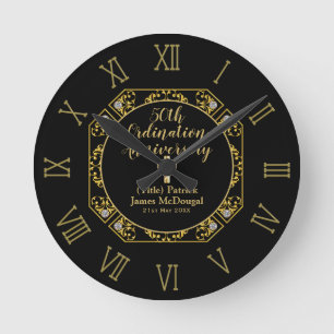 Horloge Ronde 50e PRIEST Cabinet Anniversary Personalized