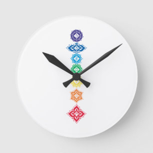 Horloge Ronde 7 Sept Chakras Énergie