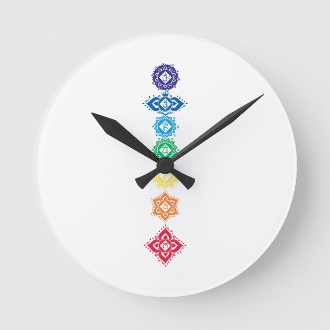 Horloge Ronde 7 Sept Chakras Énergie (Recto)