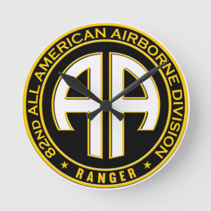 Horloge Ronde 82e Patch Décontracté des Rangers aéroportés a
