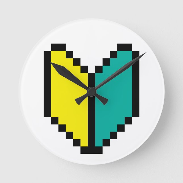 Horloge Ronde 8 Bit Pixel Wakaba / Shoshinsha Mark (Recto)