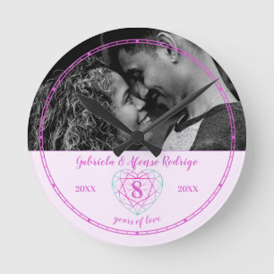Horloge Ronde 8e tourmaline Mariage Anniversaire de coeur Jeu ro