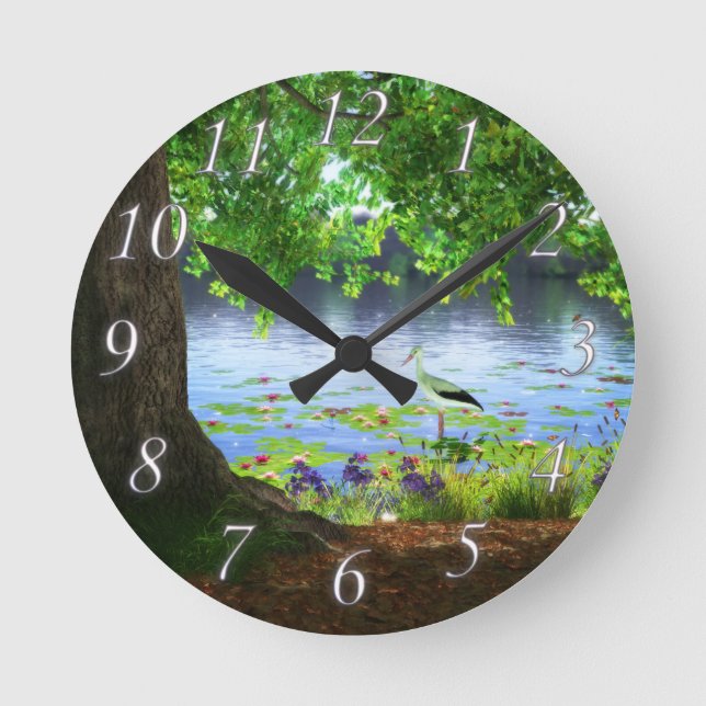 Horloge Ronde À côté de l'horloge d'eau calme (Recto)