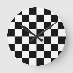 Horloge Ronde À damiers Drapeau Chèques d'échecs de course