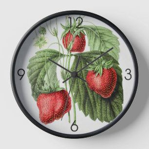 Horloge ronde à la fraise