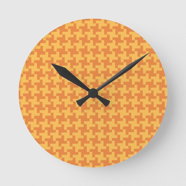 Horloge ronde à mur, contrôle à pied orange (Recto)
