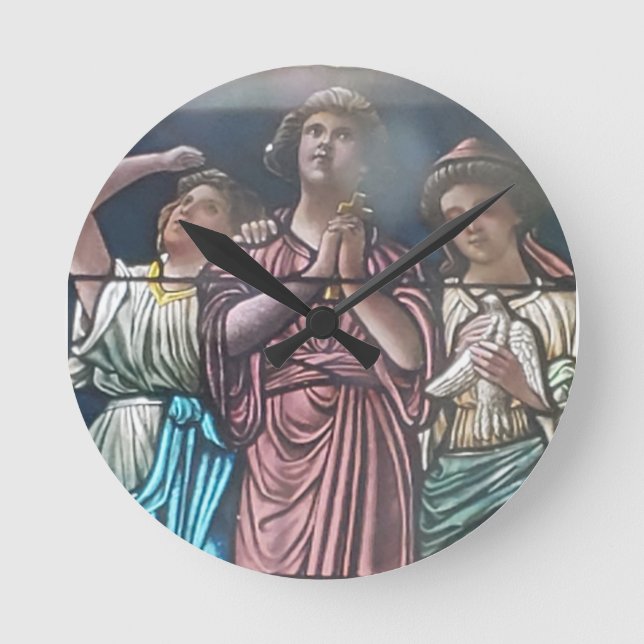 Horloge Ronde à travers l'affiche en verre (Recto)