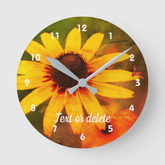 Horloge Ronde Abee Sur Black Eyed Susan Flower Abstrait
