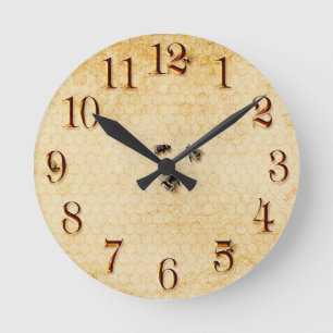 Horloge Ronde abeilles et peigne de miel