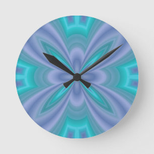 Horloge Ronde Abrégé sur bleu papillons