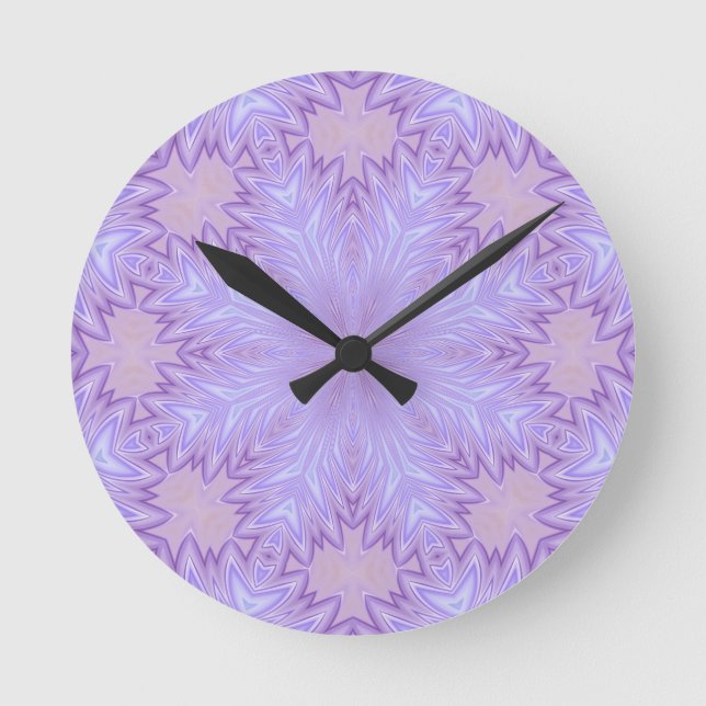 Horloge Ronde Abrégé sur en soie lilas Noël (Recto)