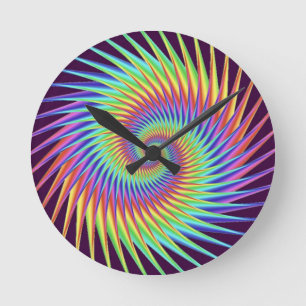 Horloge Ronde Abrégé sur vertigineux arc-en-ciel d'illusion