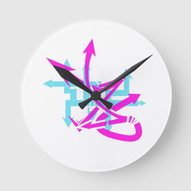 Horloge Ronde Abstract Arrows Wall Clock (Recto)