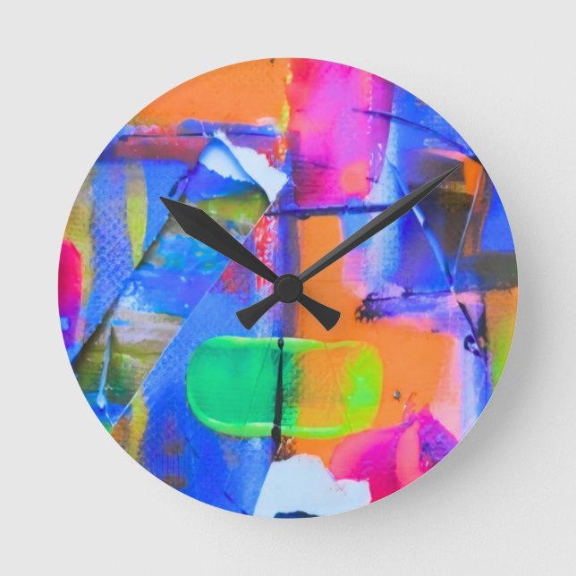 Horloge Ronde Abstract Background Colorful (Recto)