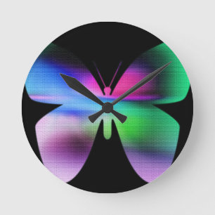 Horloge Ronde Abstract Butterfly
