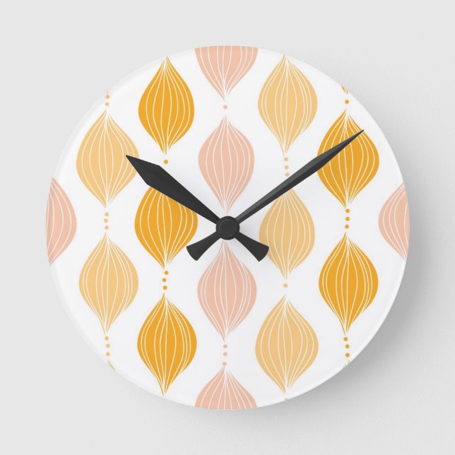 Horloge Ronde Abstract golden ogee pattern (Recto)