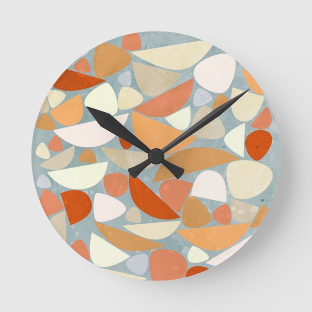 Horloge Ronde Abstract Modern Geometric Art (Recto)
