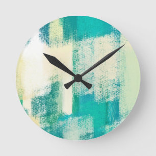 Horloge Ronde Abstract Painting   Dynamic Colors