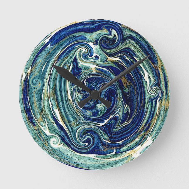 Horloge Ronde Abstract Planet Earth Wall Clock (Recto)