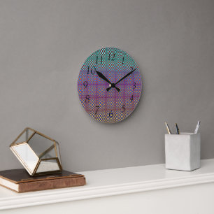 Horloge Ronde Abstract Squares 2