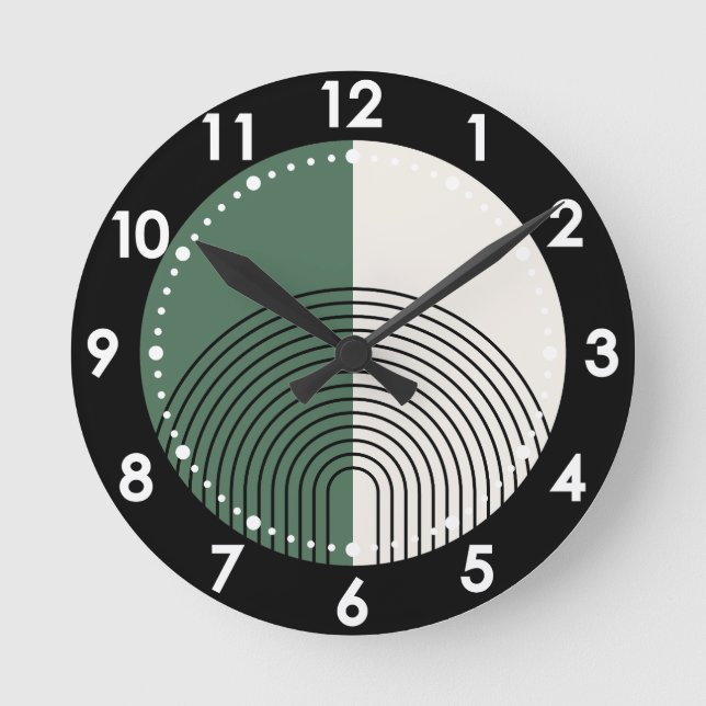 Horloge Ronde Abstraction Bohème Moderne (Recto)