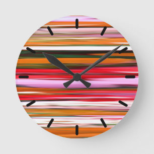 Horloge Ronde Abstrait #2 : Orange blur