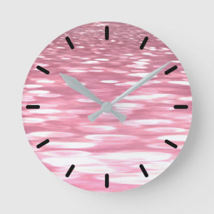 Horloge Ronde Abstrait #3 : Brillant rose