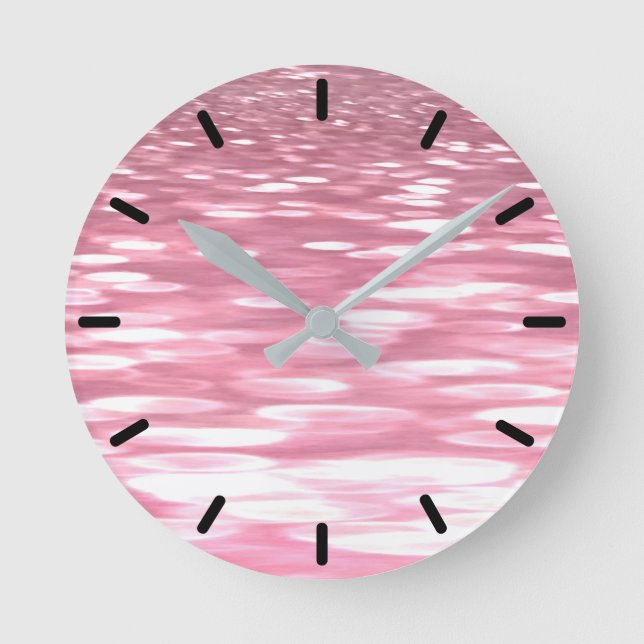 Horloge Ronde Abstrait #3 : Brillant rose (Recto)